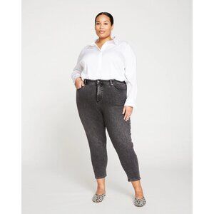 NWT Universal Standard soft black Joni high rise slim leg 32" inseam jeans